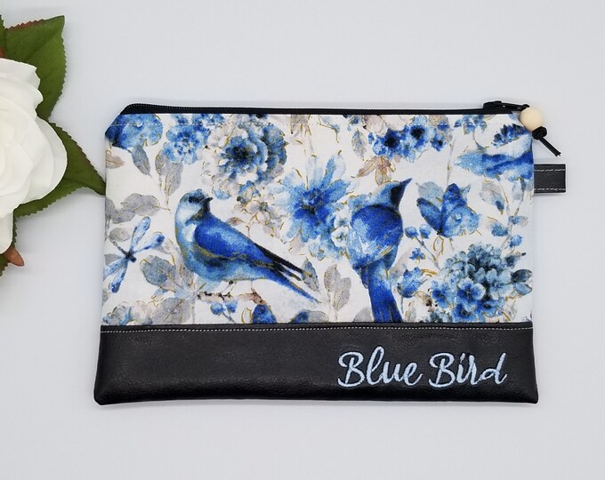 Blue Bird Zipper Pouch