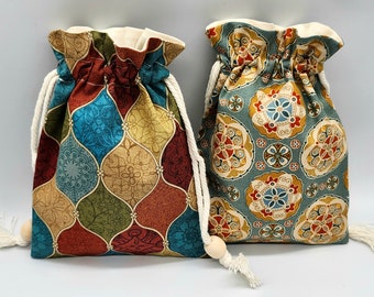 Vintage retro Drawstring Fabric Gift Bag