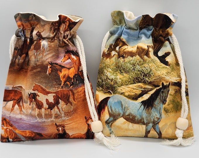 Horse drawstring bag