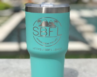 Custom designed 30 ounce stainless steel tumblers