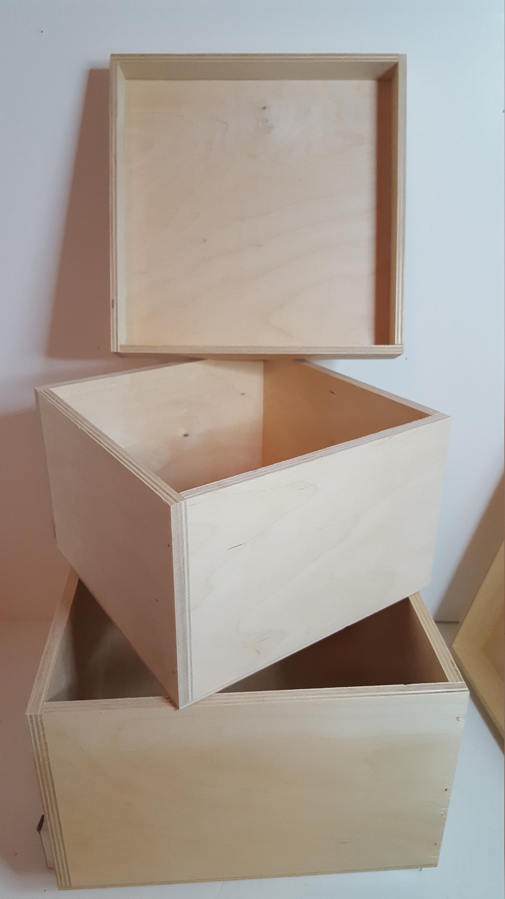 Un par de cajas cuadradas de madera vintage en perfecto estado | Etsy