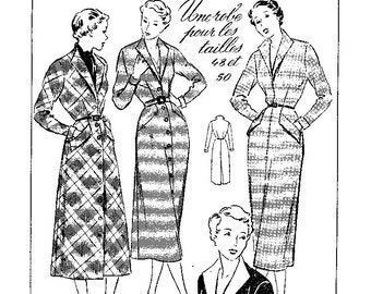 vintage sewing pattern, 1949 plus size dress (48/50) women of today