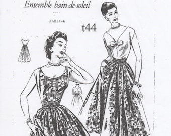 patron couture vintage, femmes d'aujourd'hui 1955, ensemble jupe + 2 hauts + ensemble garçon 10 ans (4 patrons)