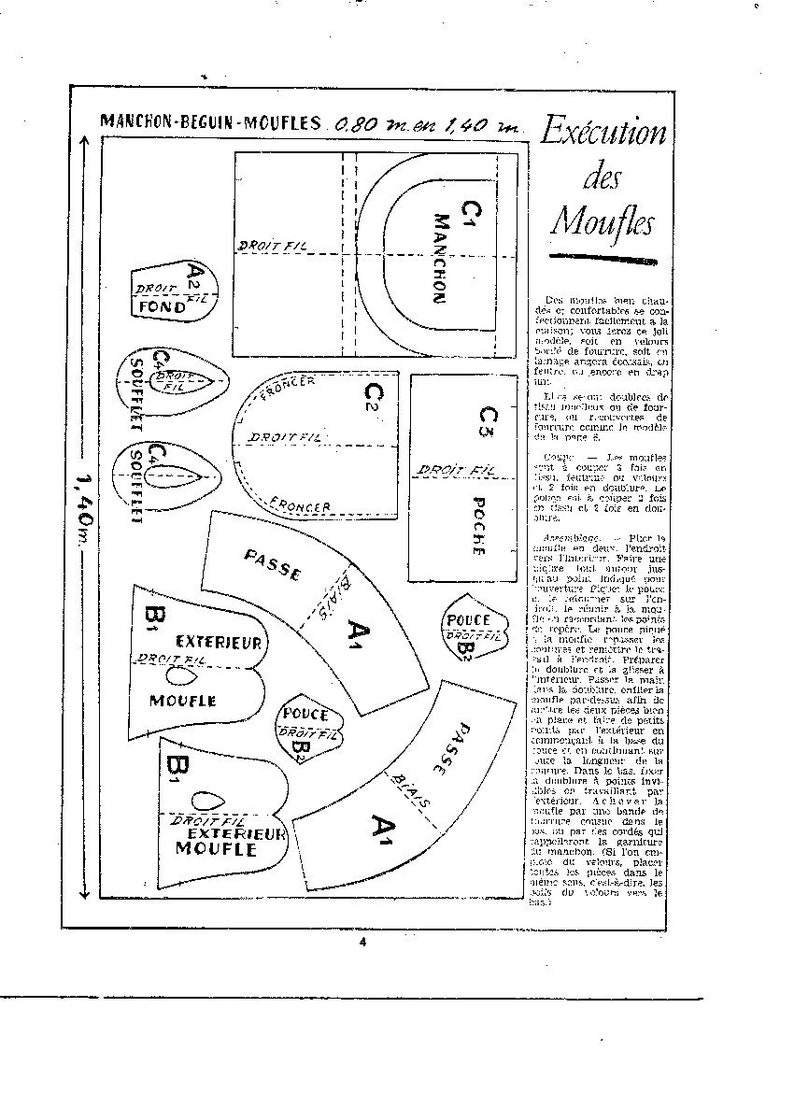 vintage pattern, 1949 women of today: mittens, beguin muff image 2