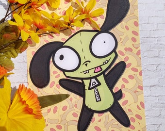 GIR Pizza 8"x10" Print - Nostalgic Invader Zim Print