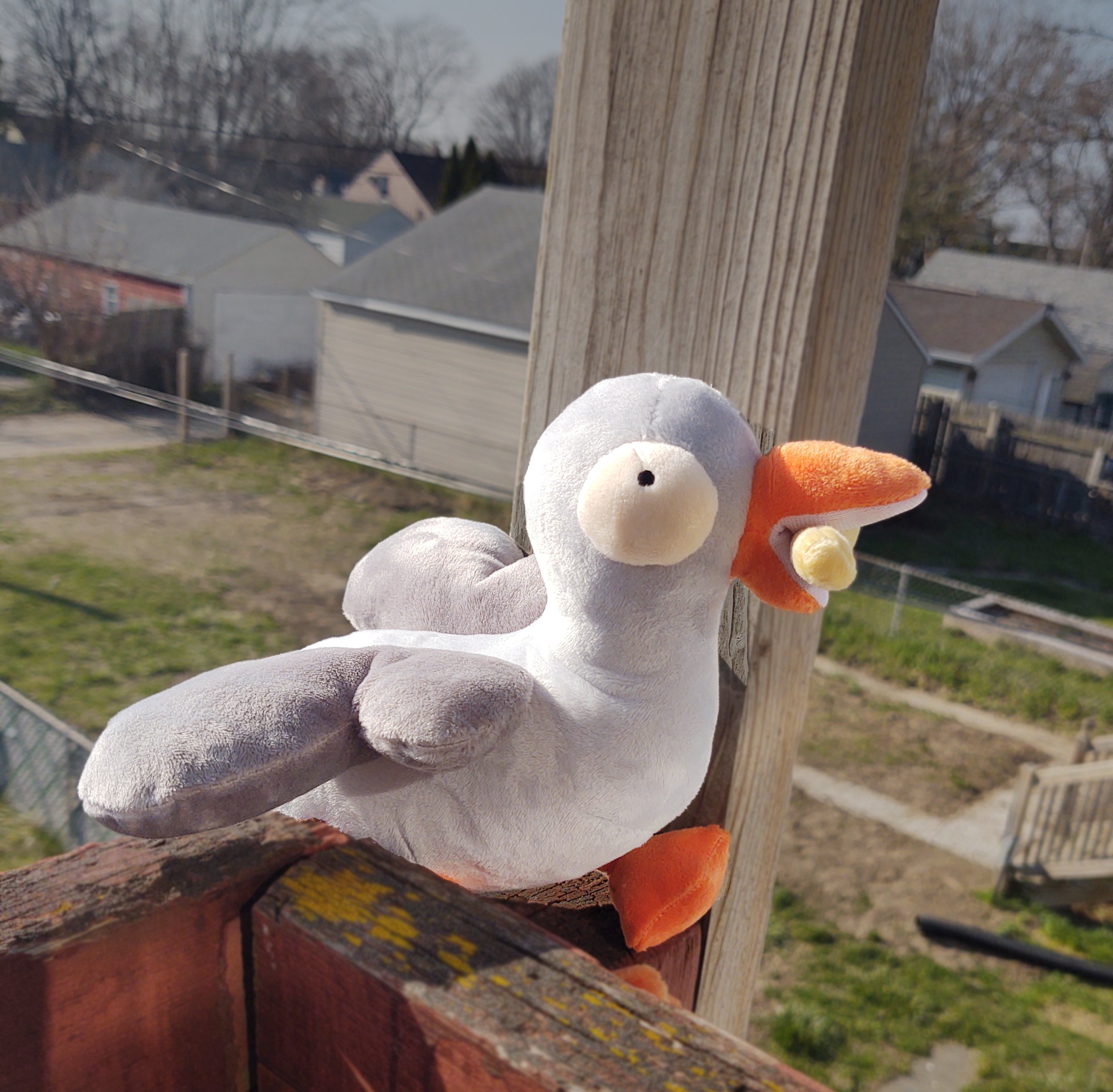 Seagull Plush With Removable French Fry Cute Plushie Gift for Bird
