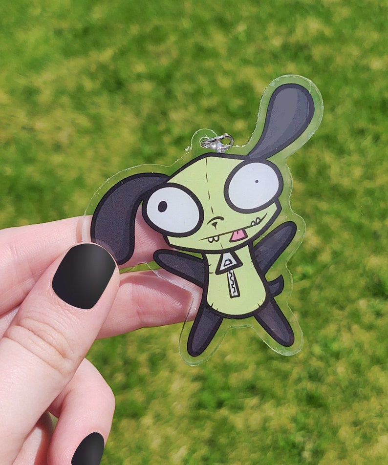 GIR Keychain Invader Zim Nostalgic Scene Queen Keychain Etsy