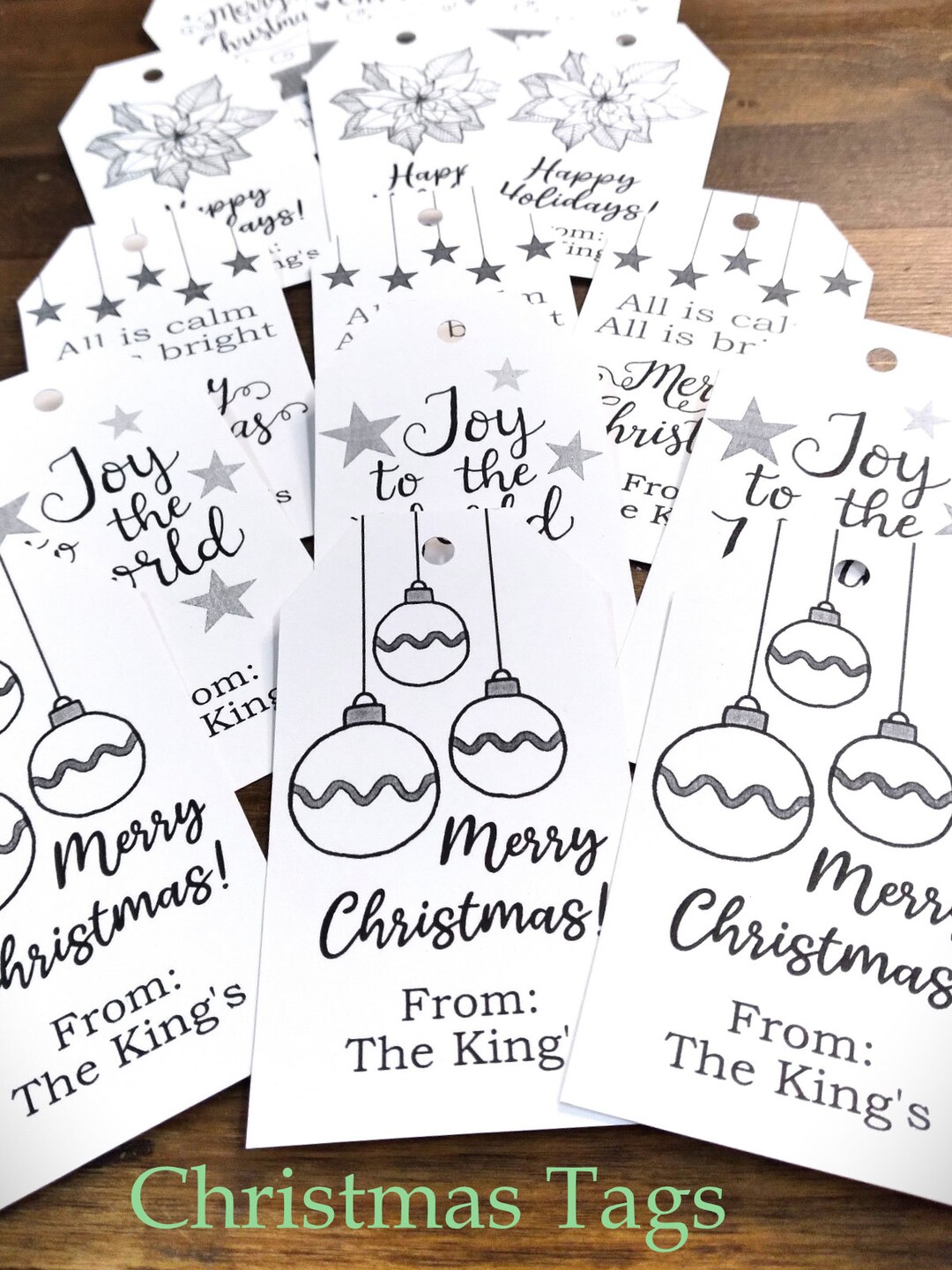 Christmas Gift Tags Black and White - Etsy