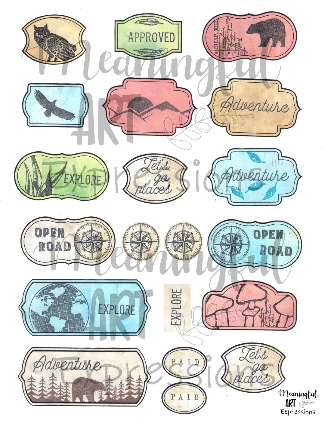 Adventure Labels - Etsy