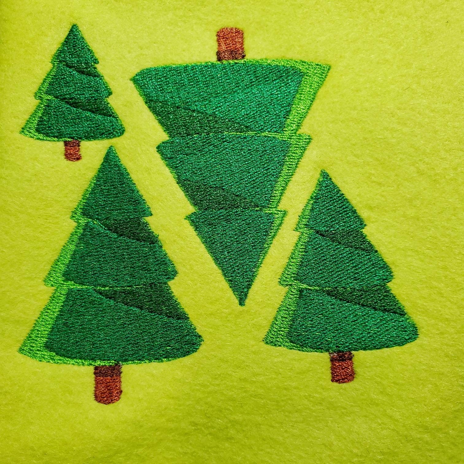 Pine Tree Embroidery Design - Evergreen Machine Embroidery Design File ...