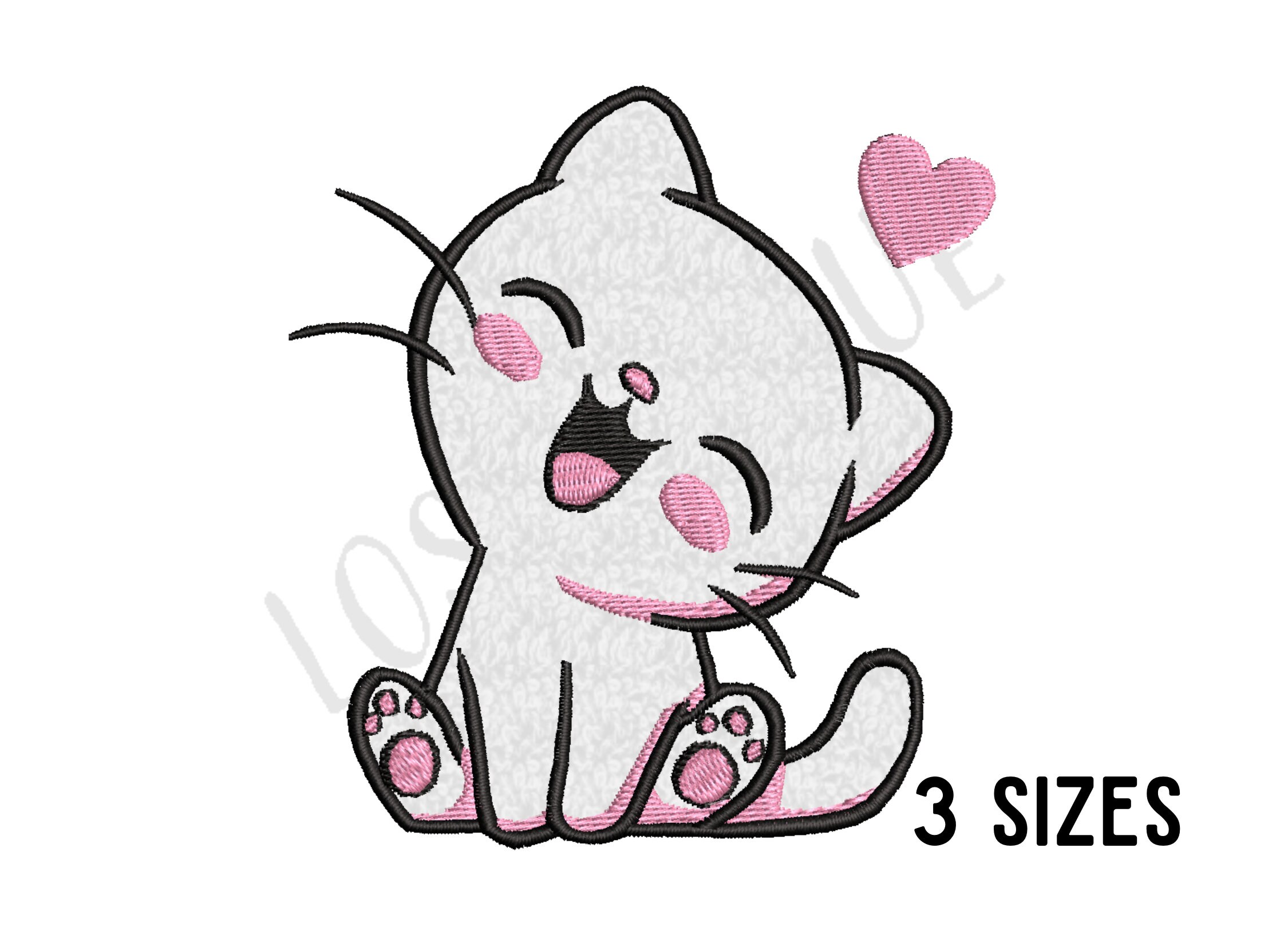 Applique Cat Embroidery Design - Cute Happy Cat Applique Machine ...