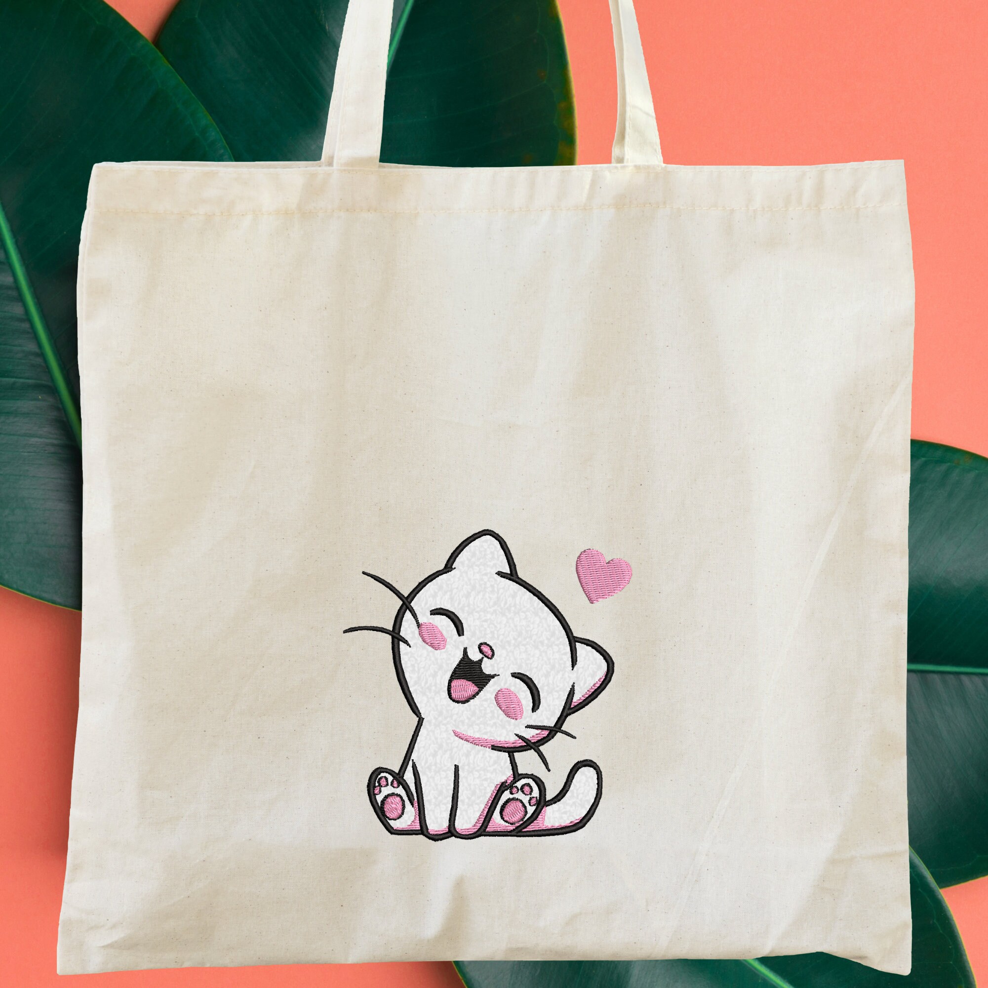 Applique Cat Embroidery Design - Cute Happy Cat Applique Machine ...