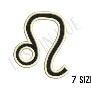 Leo Zodiac Sign Embroidery Design - Leo Machine Embroidery Design File - Leo Sign 2 Colours - Zodiac Glyph Embroidery