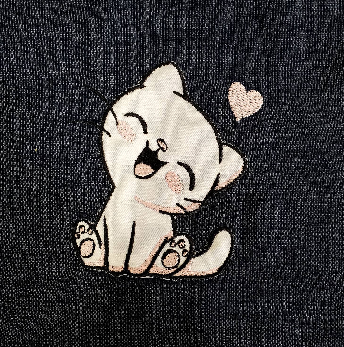 Applique Cat Embroidery Design - Cute Happy Cat Applique Machine ...