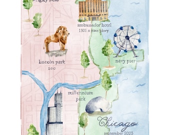 Chicago Map with Additional Landmark and Names/Date