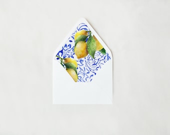 Mediterranean Tiles & Lemon Envelope Liner Digital Download