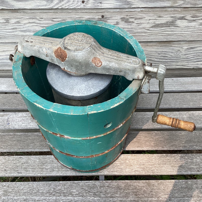 Vintage White Mountain Hand Crank Ice Cream Freezer Etsy