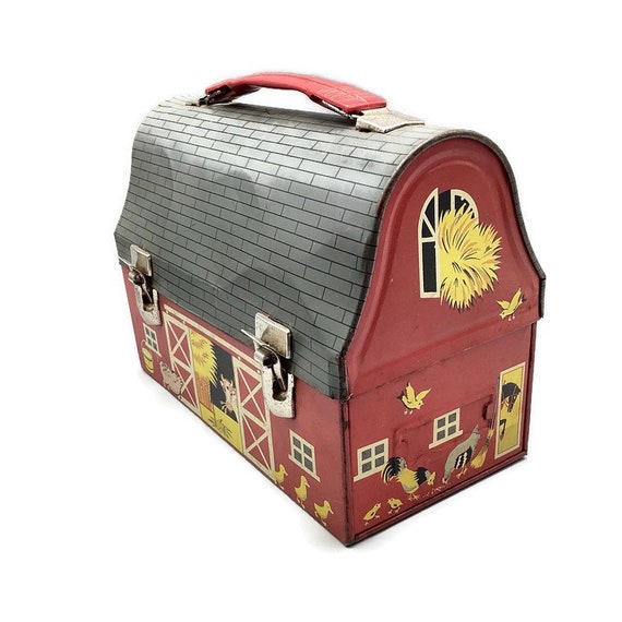 Vintage Farm Barn Lunch Box - Etsy