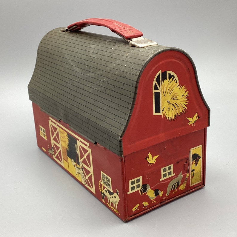 Vintage Farm Barn Lunch Box Etsy