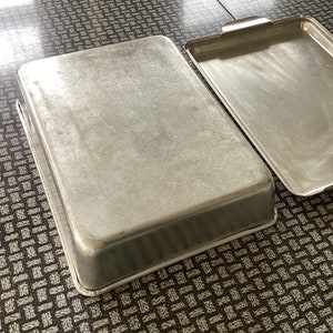 Vintage Cake Pan with Lid Mirro Aluminum Rectangular Bakeware image 5