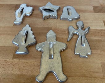 Vintage Aluminum Cookie Cutters * Christmas Shapes