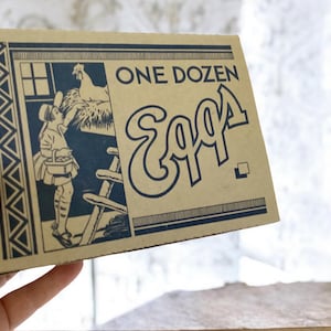 Vintage Egg Box * Paperboard Carton with Children’s Activity Cut-outs