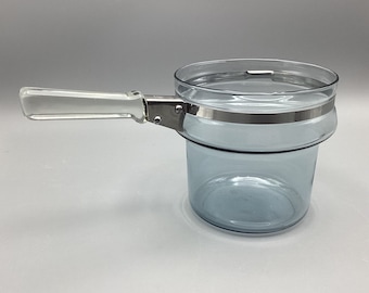 Vintage Pyrex Flameware Blue-tint Double Boiler Insert #6763