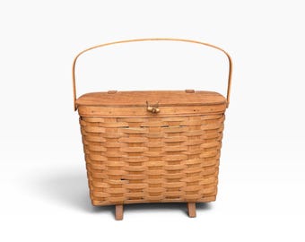 1991 Longaberger Handwoven Footed Basket