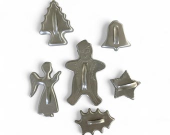 Vintage Aluminum Cookie Cutters * Christmas Shapes