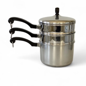 2-1/2 Quart Farberware Saucepan with Double Boiler and Steam Basket Inserts