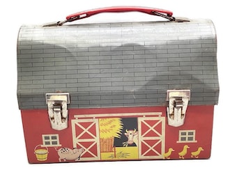 Vintage Farm Barn Lunch Box - Etsy