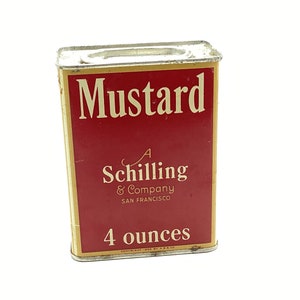Vintage Spice Tin * &quot;Schilling&quot; Mustard Container