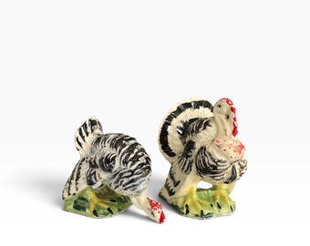 Vintage Mid-Century Ceramic Turkey Salt and Pepper Shakers