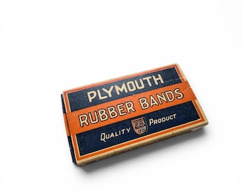 Vintage Plymouth Rubber Band Box Advertising Memorabilia