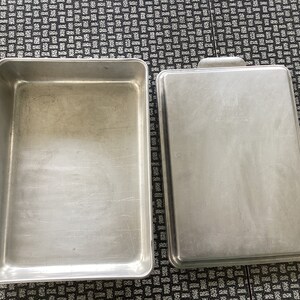 Vintage Cake Pan with Lid Mirro Aluminum Rectangular Bakeware image 2