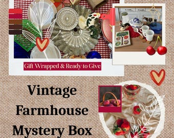 Large Gift Wrapped Vintage Farmhouse Kitchen Decor Mystery Box