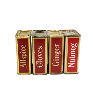 Vintage Spice Tin Collection * Schilling Sweet Spice Set of 4