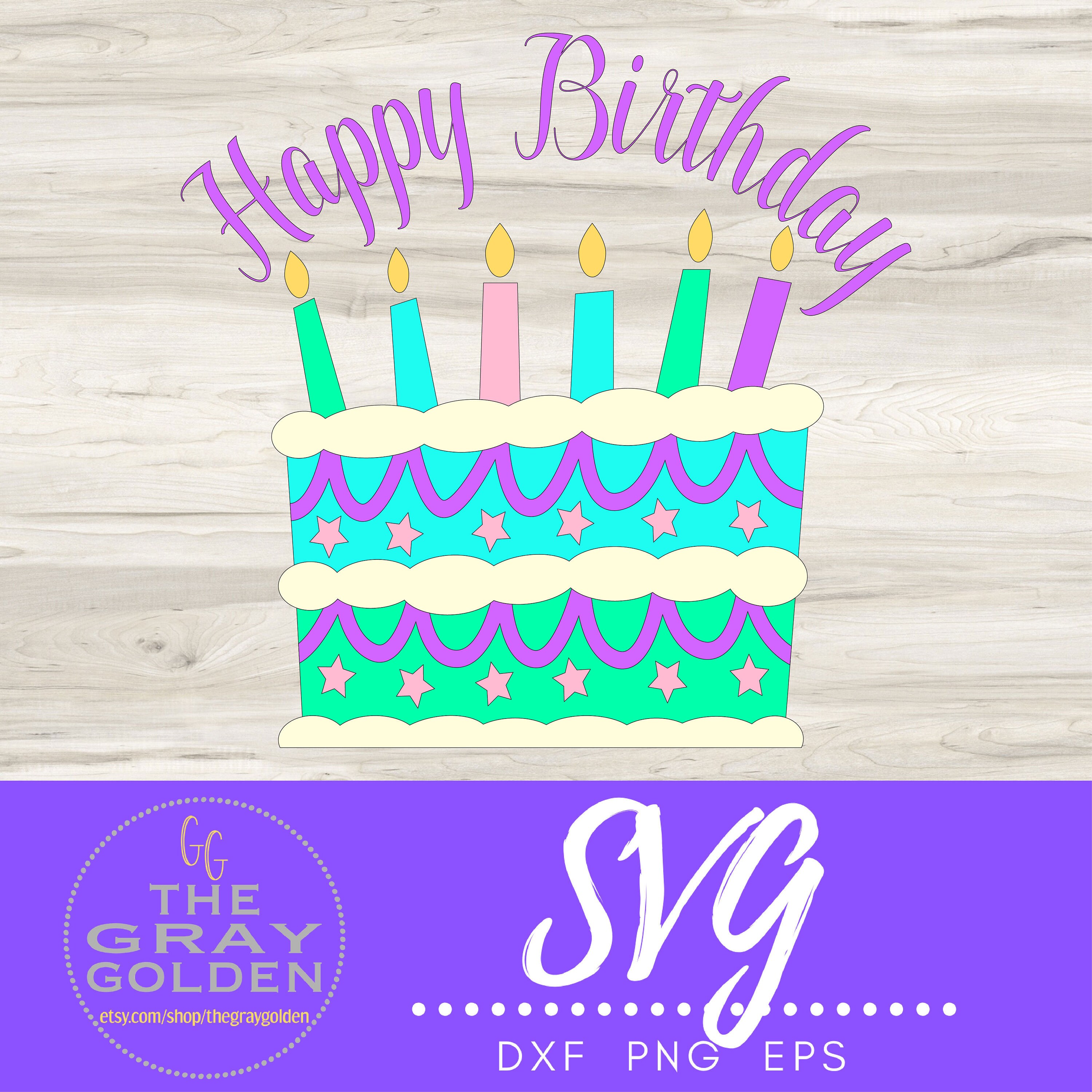 Download Happy Birthday Svg File For Cricut Birthday Cake Svg File Etsy
