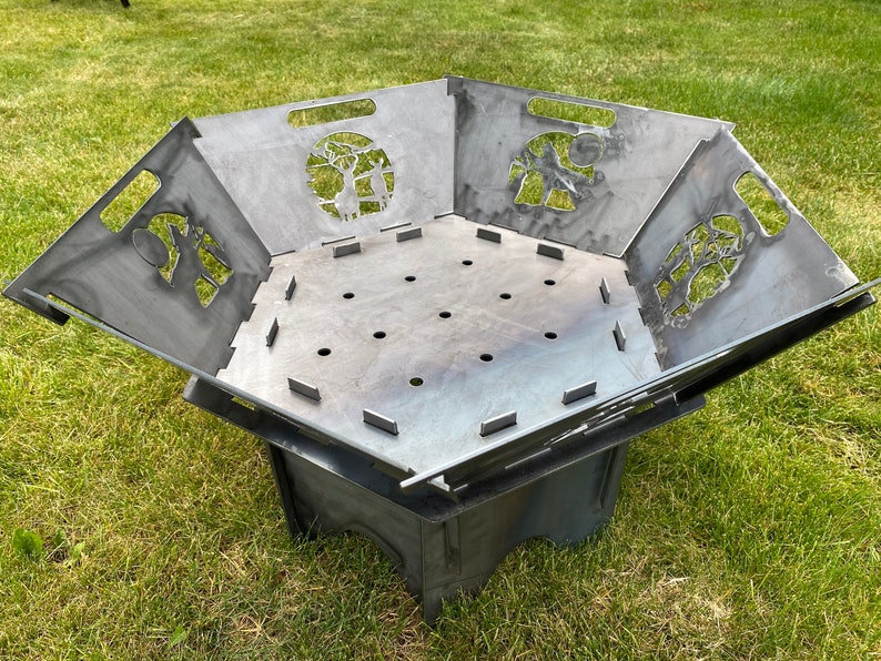 Dear & Wolf Flat Pack Portable Collapsible Fire Pit Camp Etsy