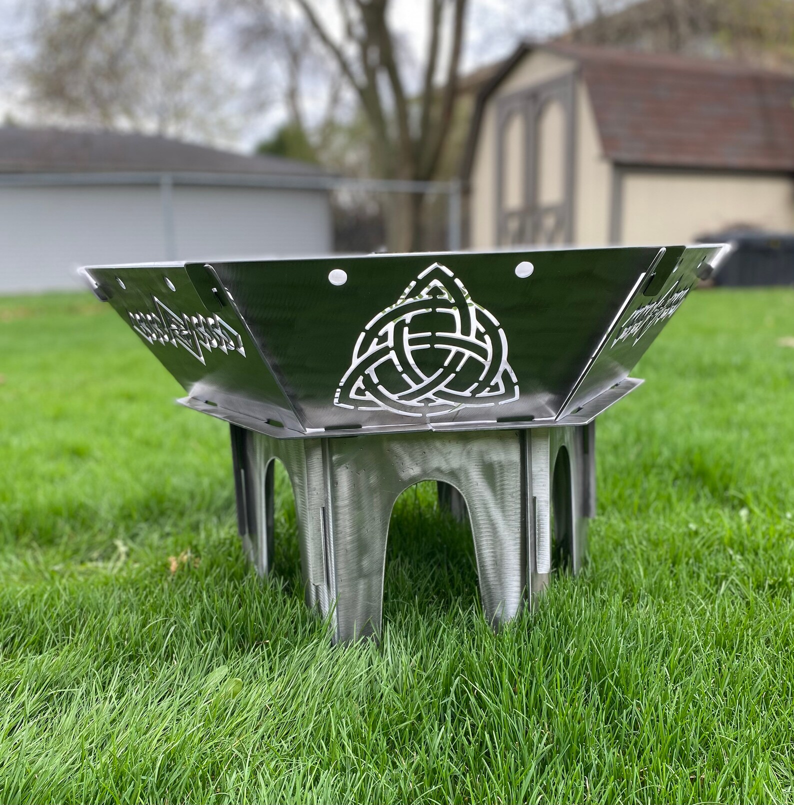 Flat Pack Celtic Fire Pit portable Collapsible in camping Etsy