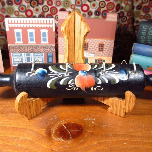 Folk Art Rolling Pin Kitchen Key Hanger