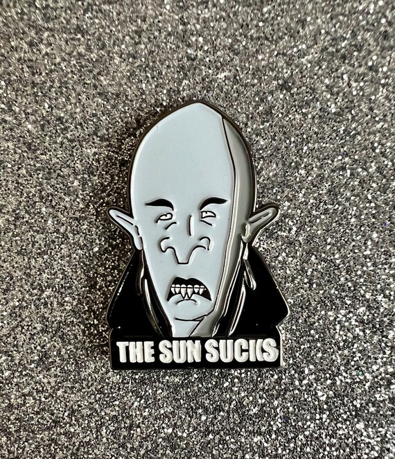 The Sun Sucks Beavis & Butthead Nosferatu Mash-up TV Halloween Vampire Dracula Movie Pin