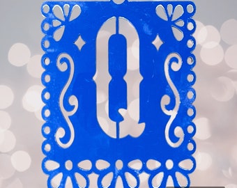 Q Papel Picado Acrylic Letter 4.5x5.5 inches, Individual Letter, Use to Make your own Sign, Party Decor, Fiesta Letters, Mexican Decor