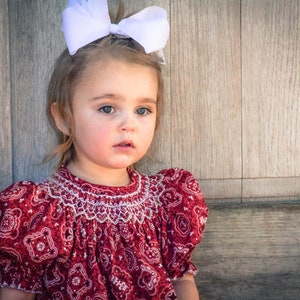 Country Dress - Bandana Dress - Girls Western Dress -  Smocked Dress - Bishop Dress, Heirloom Dress,