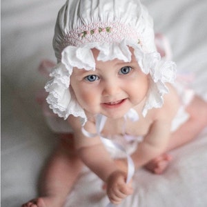 Bonnet - Baby Bonnet - Baptism Bonnet - Baptism Gift - Christening Bonnet