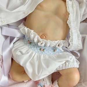 Baby Dress Bloomers - Diaper Cover - Newborn Pictures - Christening Bloomers - Hand Smocked