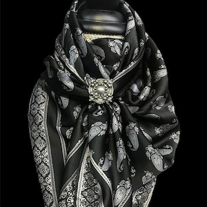 Silk Scarf Wild Rags Black Paisley