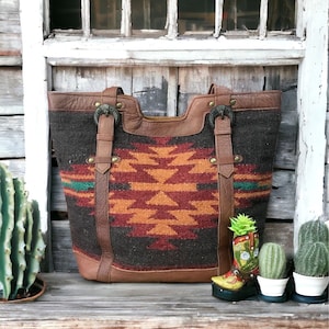 Woven Saddle Blanket Tote Bag The Alamo