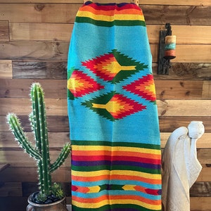Southwest Woven Throw Blanket Sundance Aqua