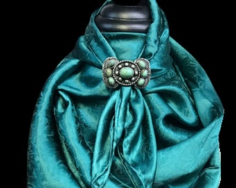 Silk Scarf Wild Rags Jacquard Teal